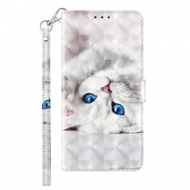 Leren Hoesje voor iPhone 14 Met Ketting Alleen Strappy Cats