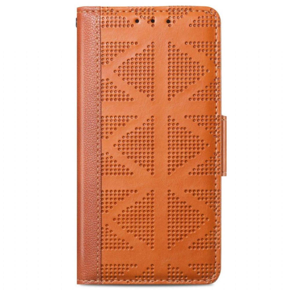 Leren Hoesje voor iPhone 14 Retro Lederen Stijl