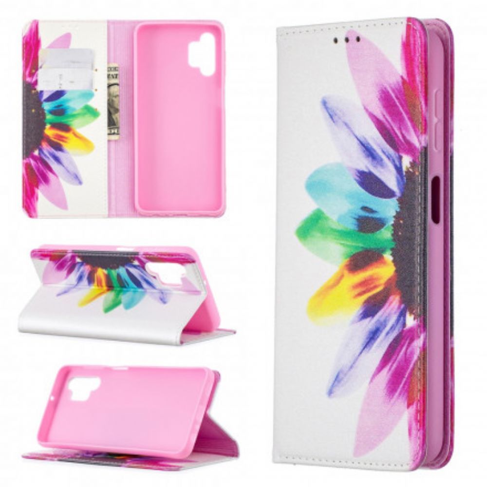 Bescherming Hoesje voor Samsung Galaxy A32 5G Folio-hoesje Aquarel Bloem