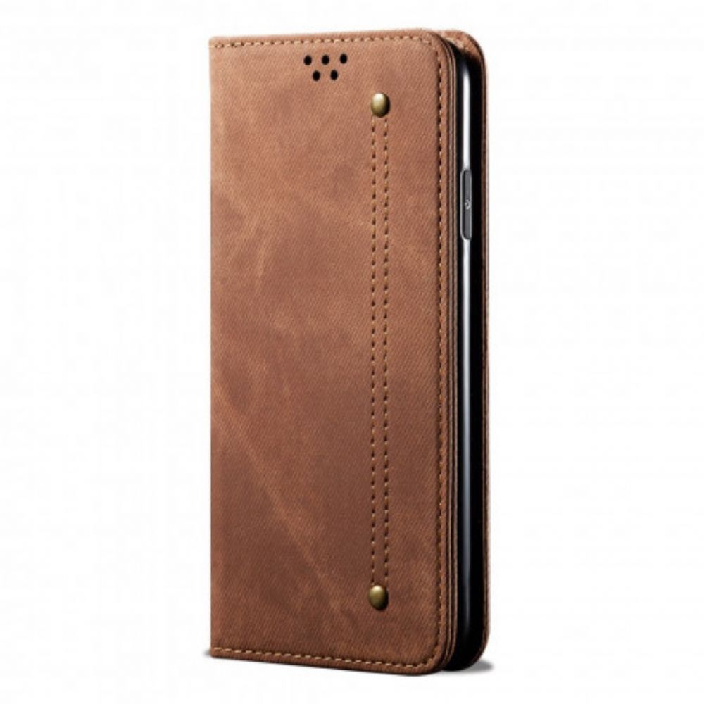 Bescherming Hoesje voor Samsung Galaxy A32 5G Folio-hoesje Denim Stof