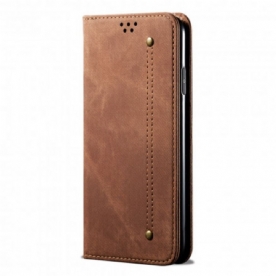 Bescherming Hoesje voor Samsung Galaxy A32 5G Folio-hoesje Denim Stof