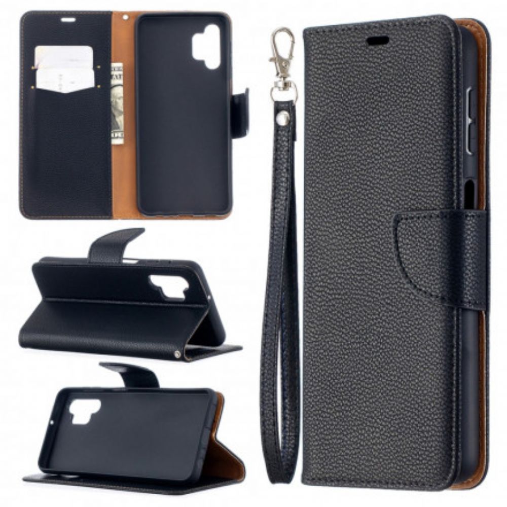 Flip Case voor Samsung Galaxy A32 5G Folio-hoesje Litchi Flap Schuin