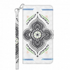 Folio-hoesje voor Samsung Galaxy A32 5G Mandala-lichtspots Met Lanyard