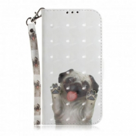 Folio-hoesje voor Samsung Galaxy A32 5G Met Ketting Hou Van Mijn Hond String