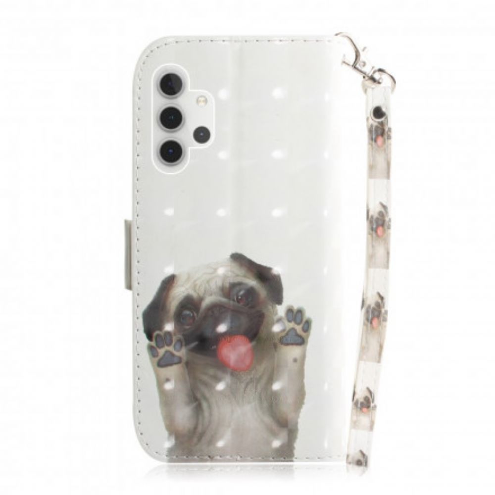 Folio-hoesje voor Samsung Galaxy A32 5G Met Ketting Hou Van Mijn Hond String