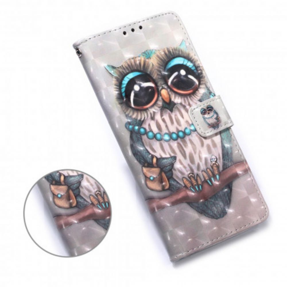 Folio-hoesje voor Samsung Galaxy A32 5G Met Ketting Miss Strappy Uil