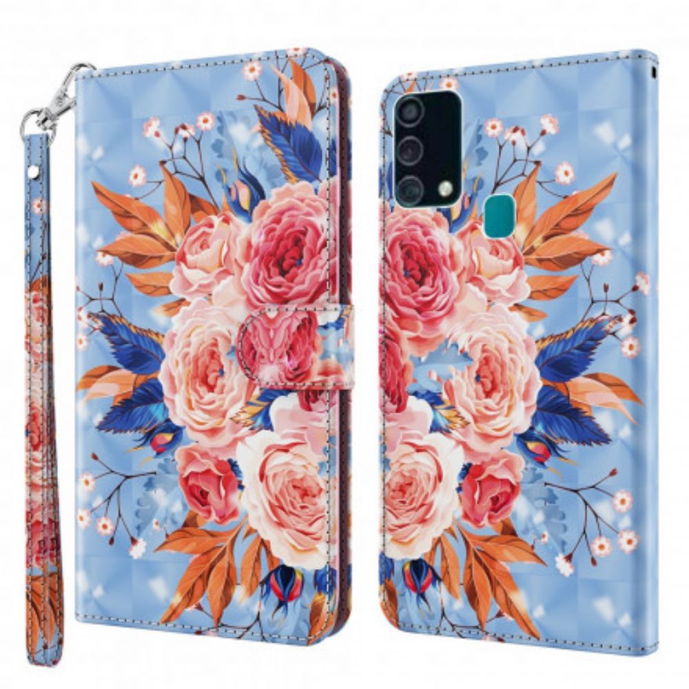 Folio-hoesje voor Samsung Galaxy A32 5G Romantische Spot Met Lanyard