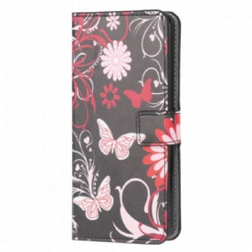 Folio-hoesje voor Samsung Galaxy A32 5G Vlinders En Bloemen