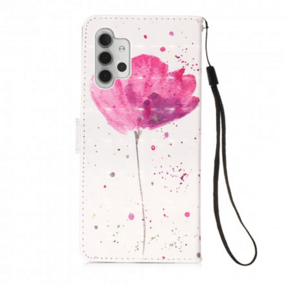 Hoesje Leren Hoesje voor Samsung Galaxy A32 5G Aquarel Halster