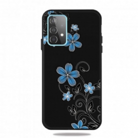 Hoesje voor Samsung Galaxy A32 5G Blauwe Bloemen