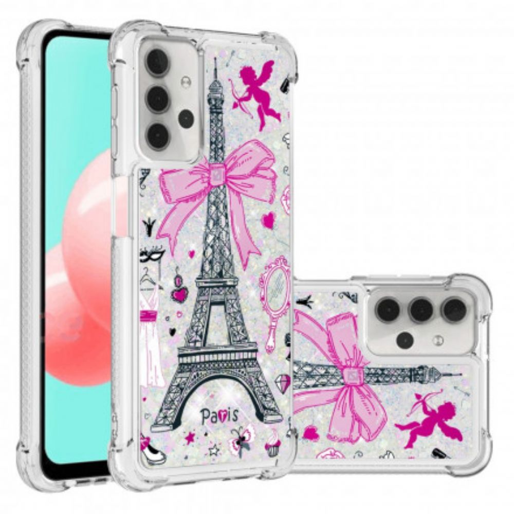 Hoesje voor Samsung Galaxy A32 5G Eiffeltoren Glitter