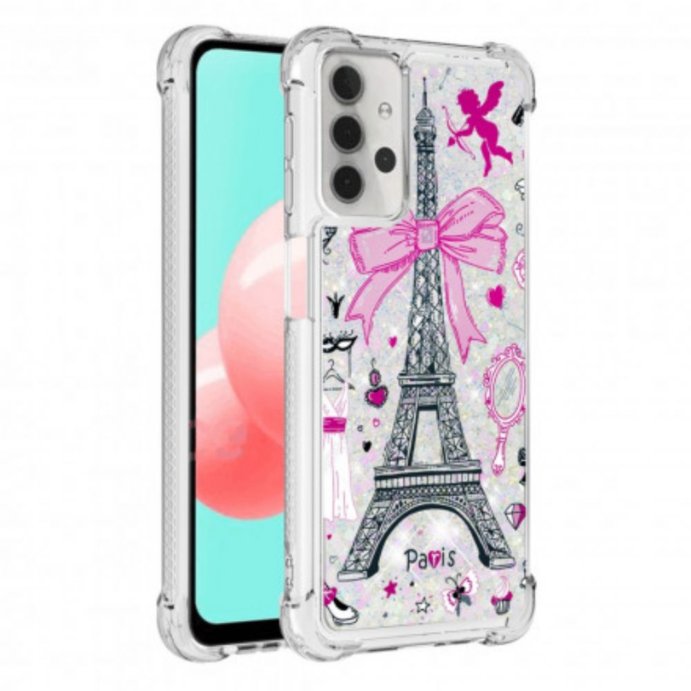 Hoesje voor Samsung Galaxy A32 5G Eiffeltoren Glitter