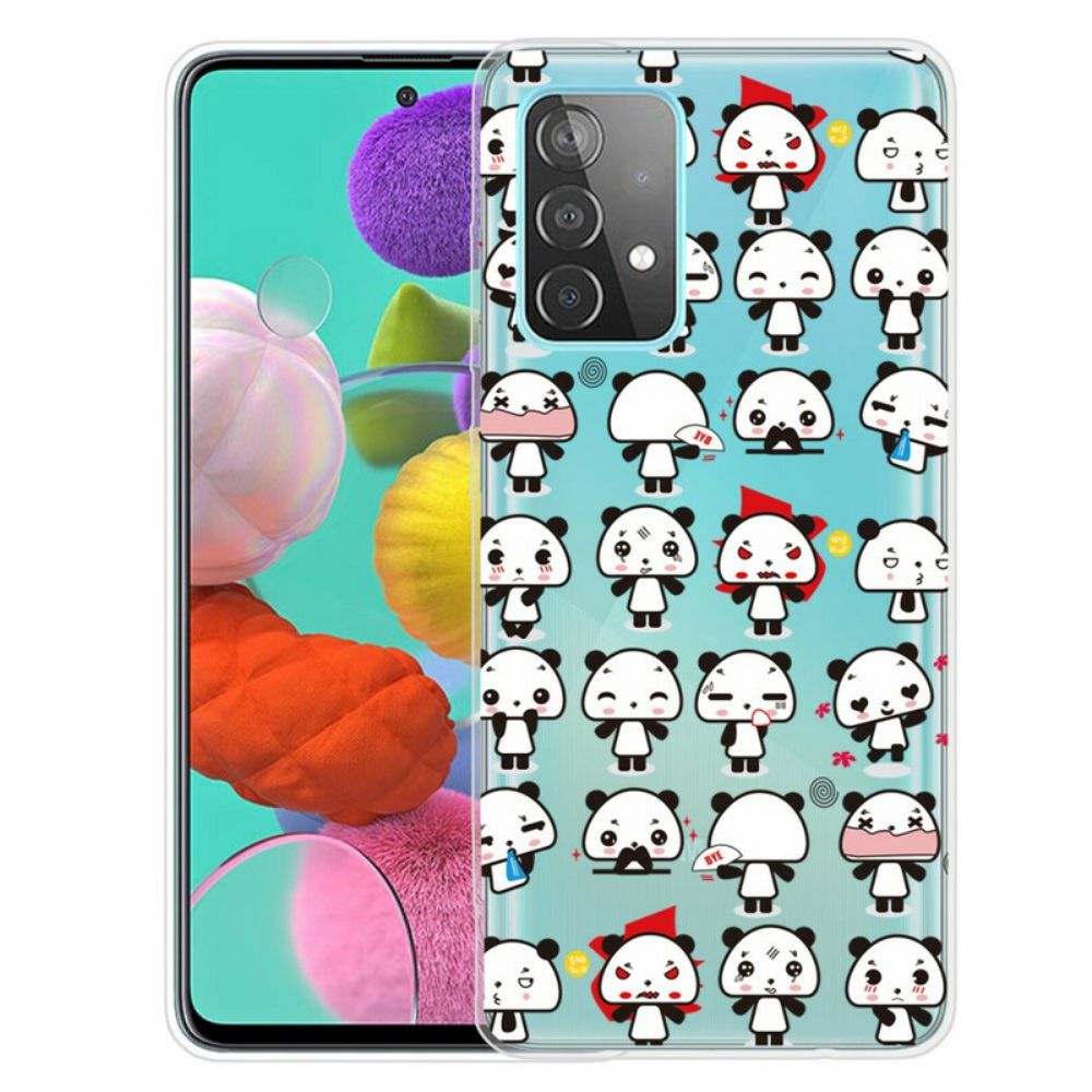 Hoesje voor Samsung Galaxy A32 5G Transparante Grappige Panda's