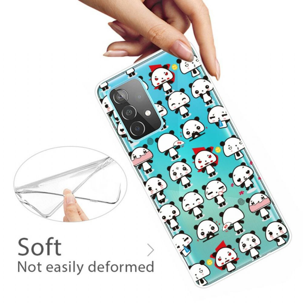 Hoesje voor Samsung Galaxy A32 5G Transparante Grappige Panda's