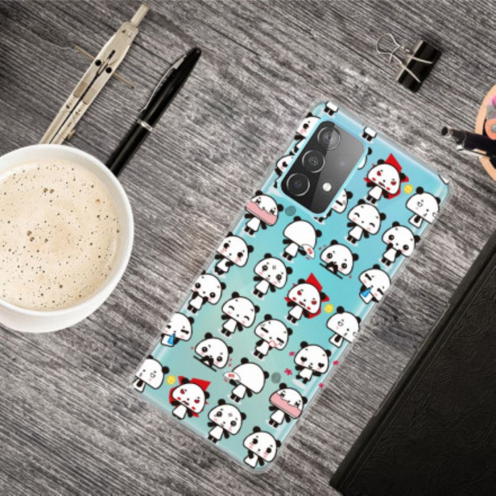 Hoesje voor Samsung Galaxy A32 5G Transparante Grappige Panda's