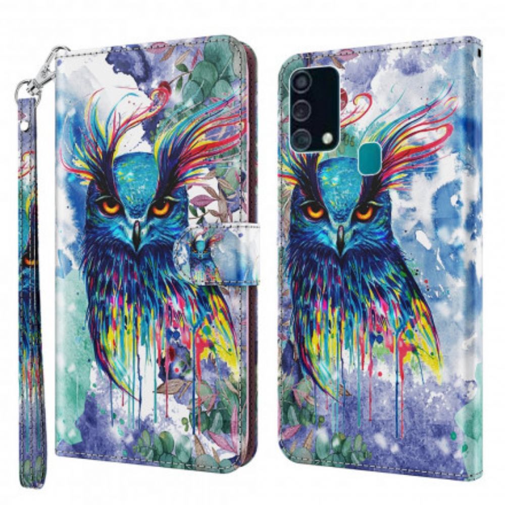 Leren Hoesje voor Samsung Galaxy A32 5G Lichtvlek Aquarel Vogel