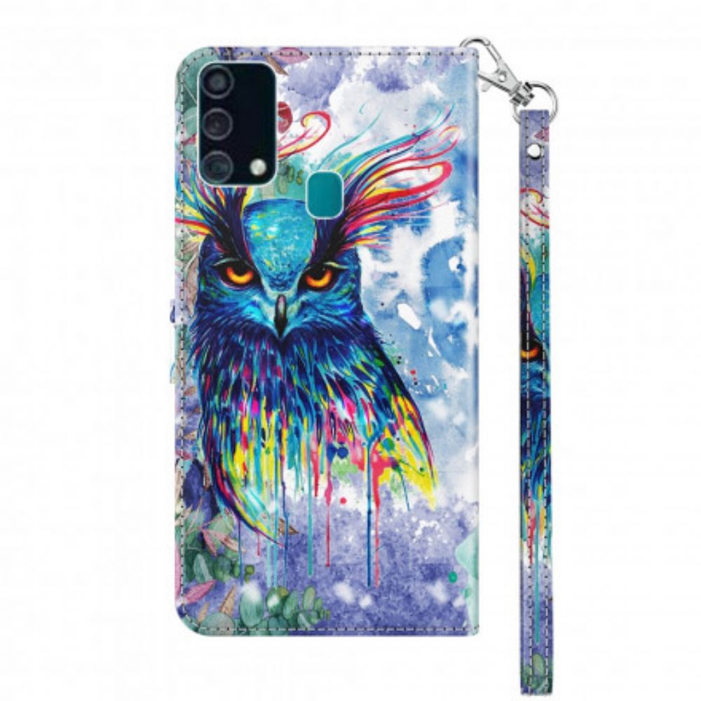 Leren Hoesje voor Samsung Galaxy A32 5G Lichtvlek Aquarel Vogel