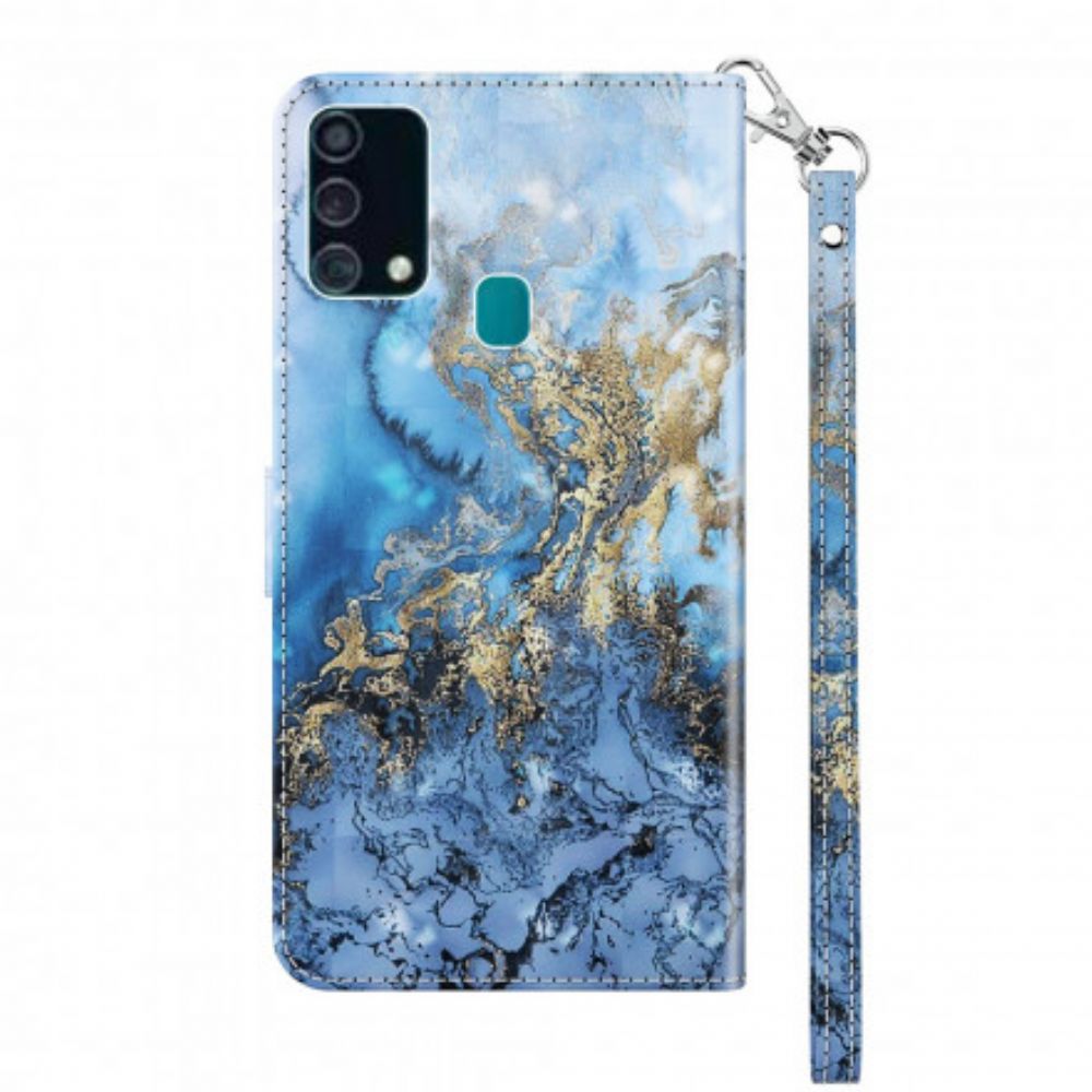 Leren Hoesje voor Samsung Galaxy A32 5G Light Spot Marmer Design Met Lanyard