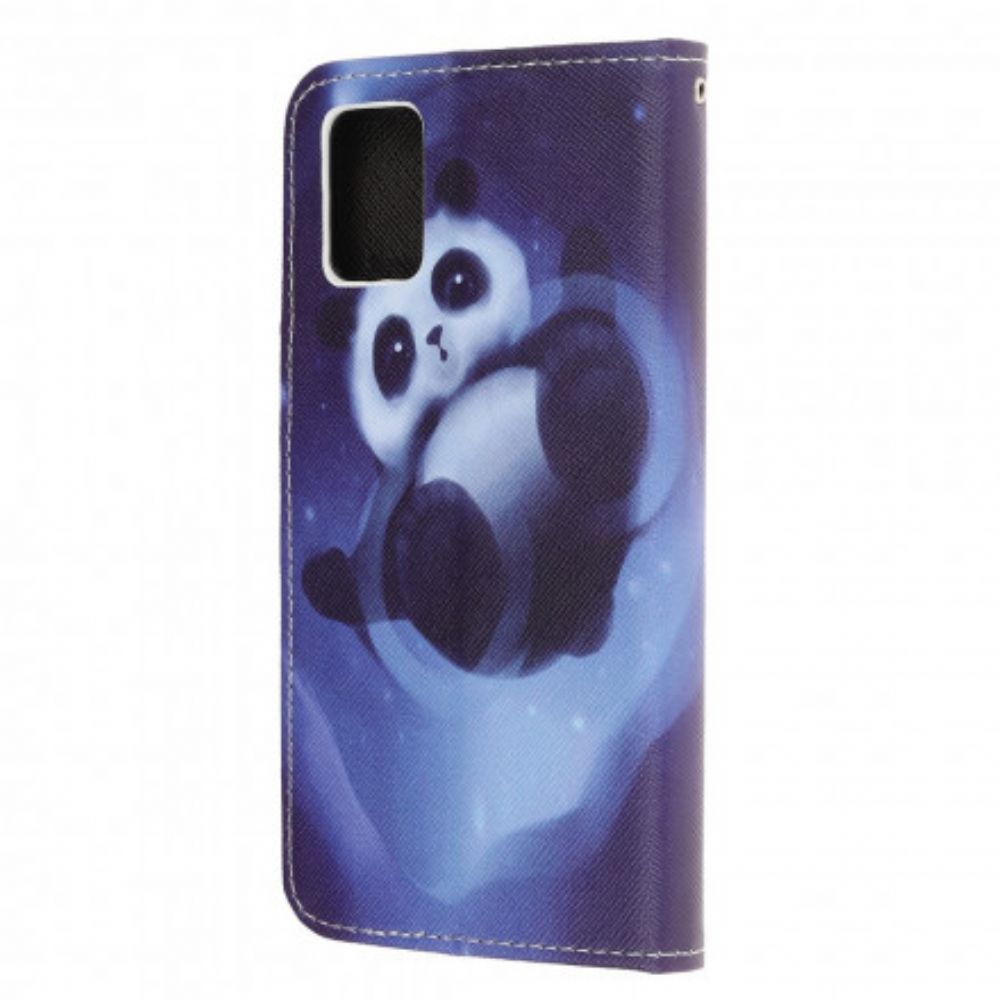 Leren Hoesje voor Samsung Galaxy A32 5G Met Ketting Thong Space Panda