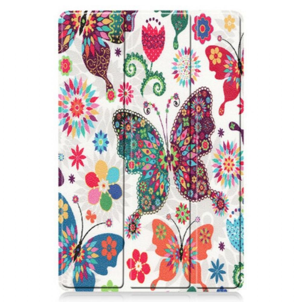 Bescherming Hoesje voor Samsung Galaxy Tab S8 / Tab S7 Vintage Bloem Pennenhouder