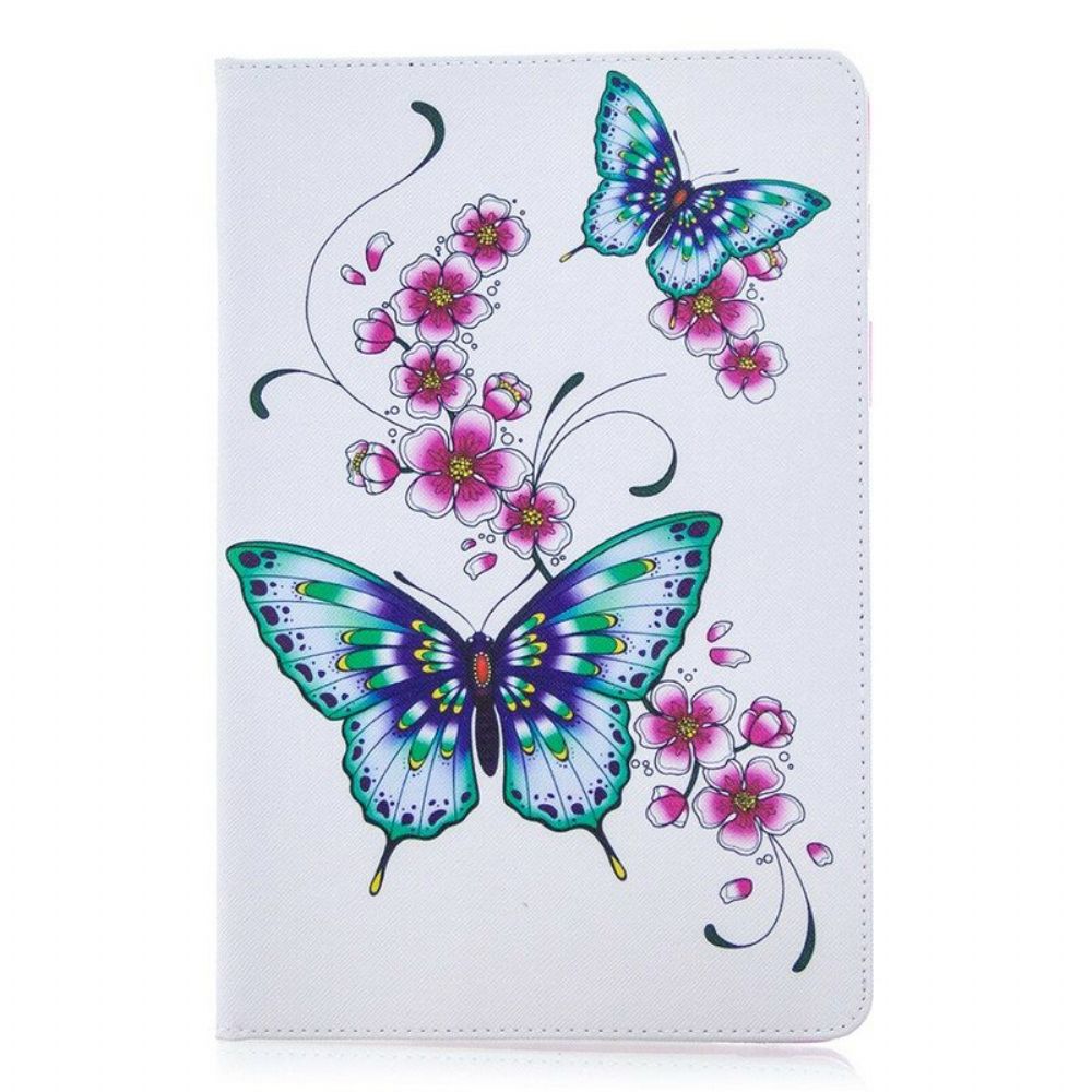 Cover voor Samsung Galaxy Tab S8 / Tab S7 Aquarel Vlinders