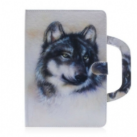 Folio-hoesje voor Samsung Galaxy Tab S8 / Tab S7 Wolf Met Handvat