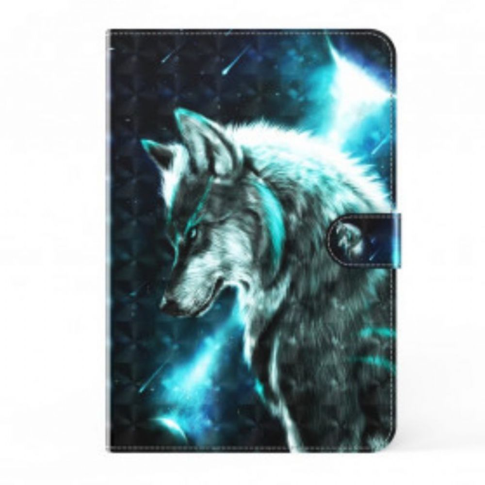 Leren Hoesje voor Samsung Galaxy Tab S8 / Tab S7 Kunstleer Wolf