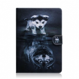 Leren Hoesje voor Samsung Galaxy Tab S8 / Tab S7 Puppy-droom