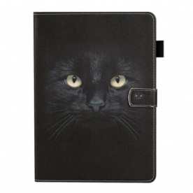 Leren Hoesje voor Samsung Galaxy Tab S8 / Tab S7 Zwarte Kat