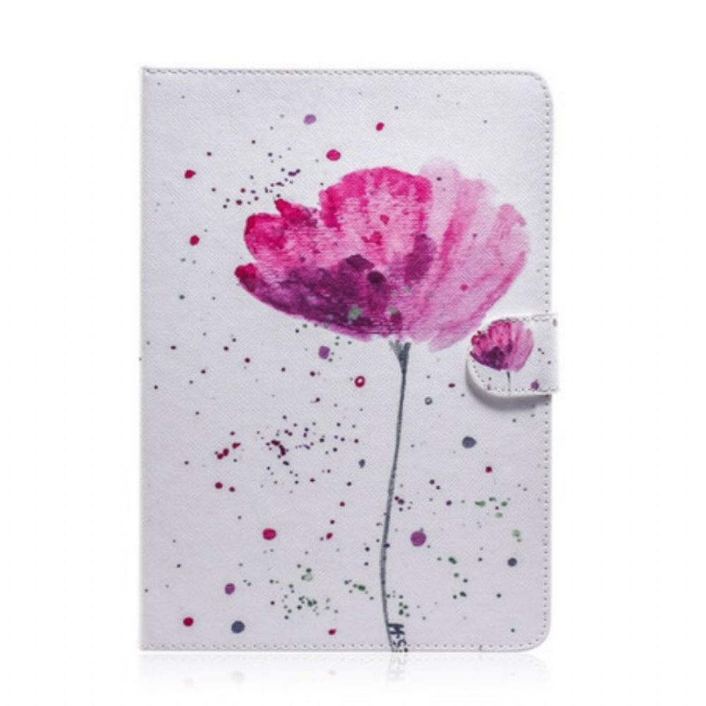 Telefoonhoesje Leren Hoesje voor Samsung Galaxy Tab S8 / Tab S7 Papaver