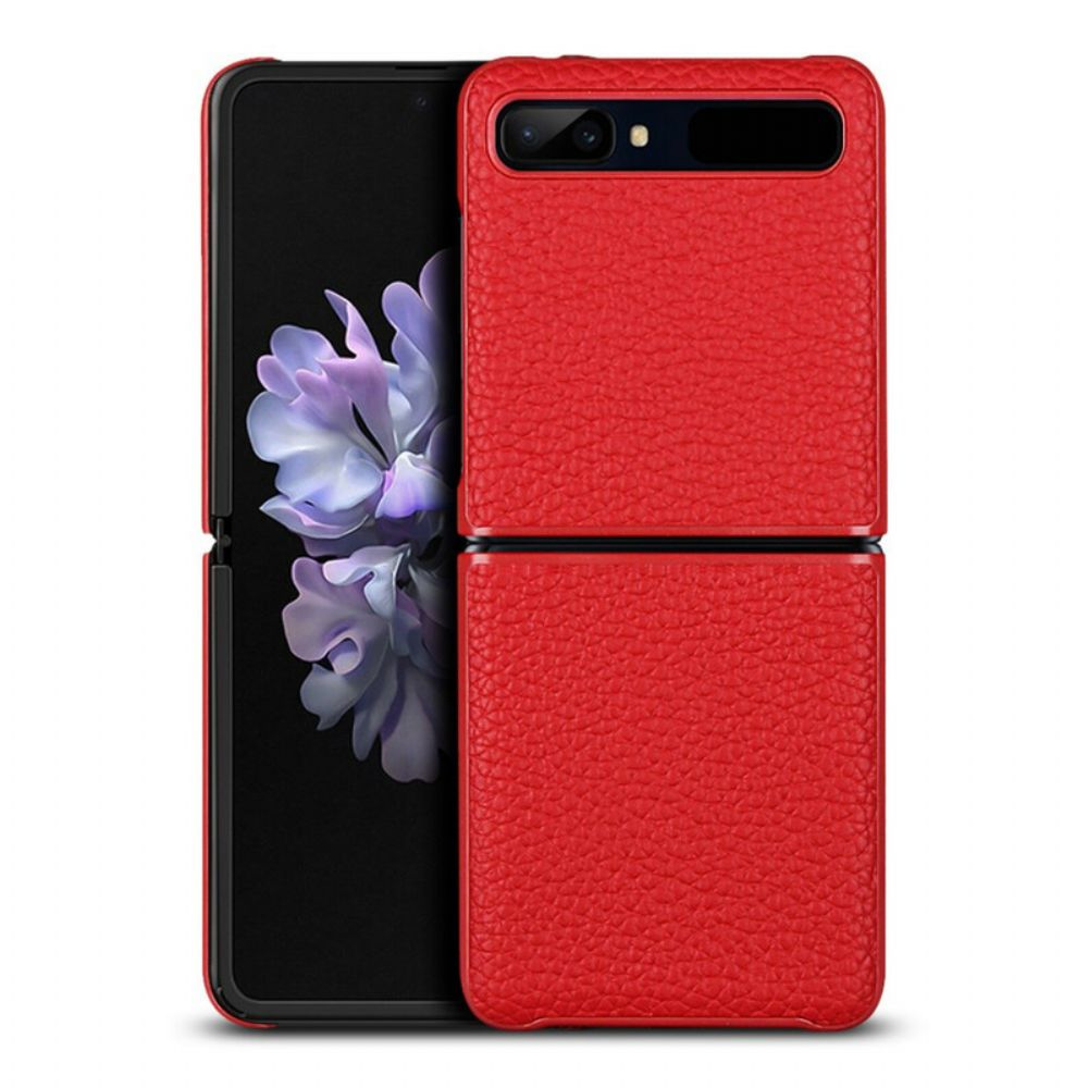 Hoesje voor Samsung Galaxy Z Flip Folio-hoesje Echt Litchi Leer