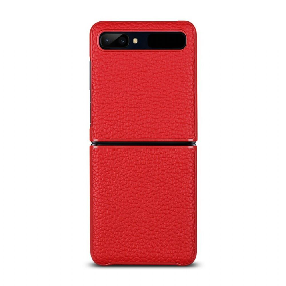 Hoesje voor Samsung Galaxy Z Flip Folio-hoesje Echt Litchi Leer