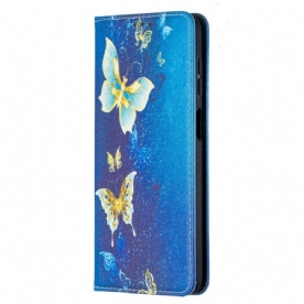 Bescherming Hoesje voor Samsung Galaxy M12 / A12 Folio-hoesje Kleurrijke Vlinders