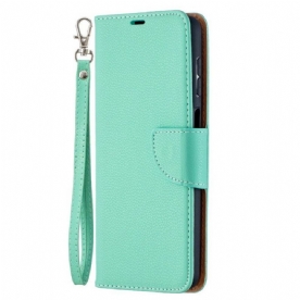 Folio-hoesje voor Samsung Galaxy M12 / A12 Flip Case Lychee Rabat Schuin