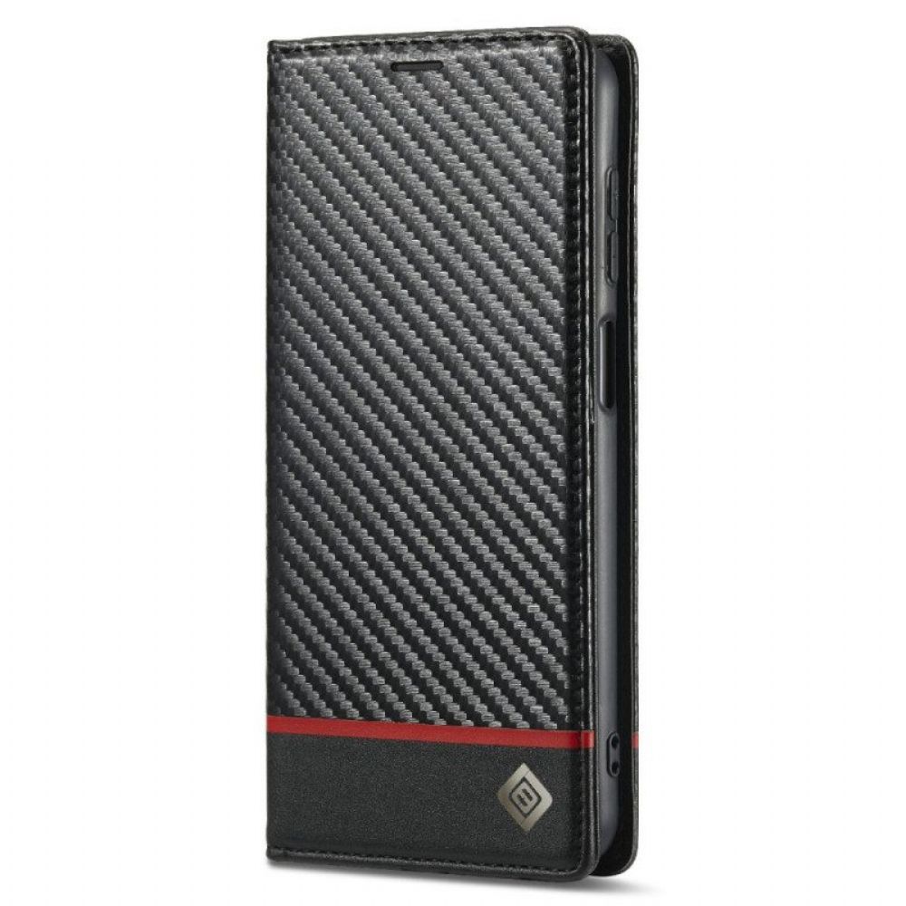 Folio-hoesje voor Samsung Galaxy M12 / A12 Koolstofvezel Lc.imeeke