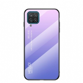 Hoesje voor Samsung Galaxy M12 / A12 Gehard Glas Hallo