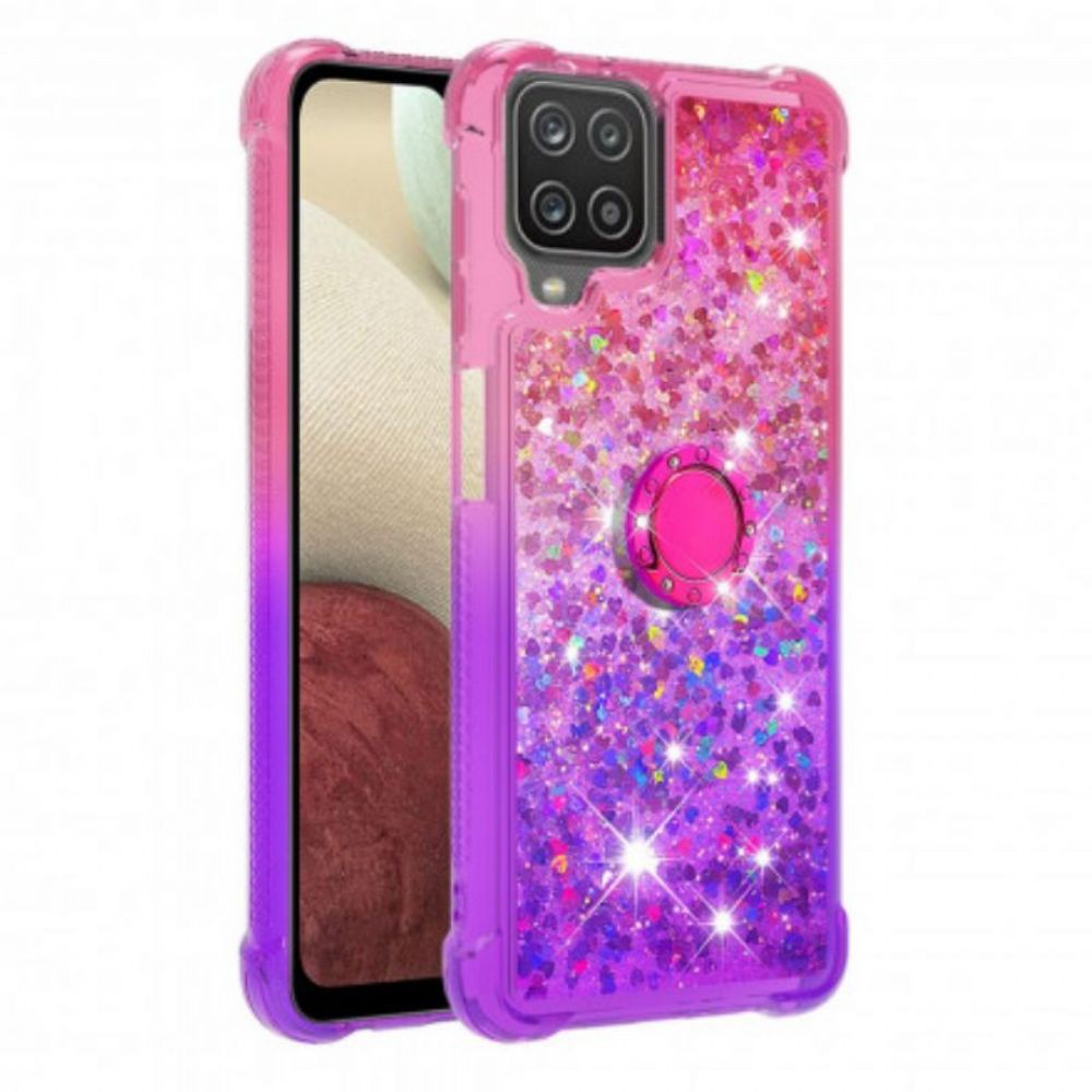 Hoesje voor Samsung Galaxy M12 / A12 Glitter Ringbeugel