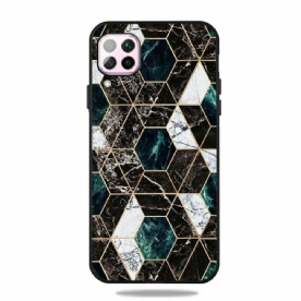 Hoesje voor Samsung Galaxy M12 / A12 Kleurrijk Geometrie Marmer