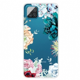 Hoesje voor Samsung Galaxy M12 / A12 Naadloze Aquarel Bloemen