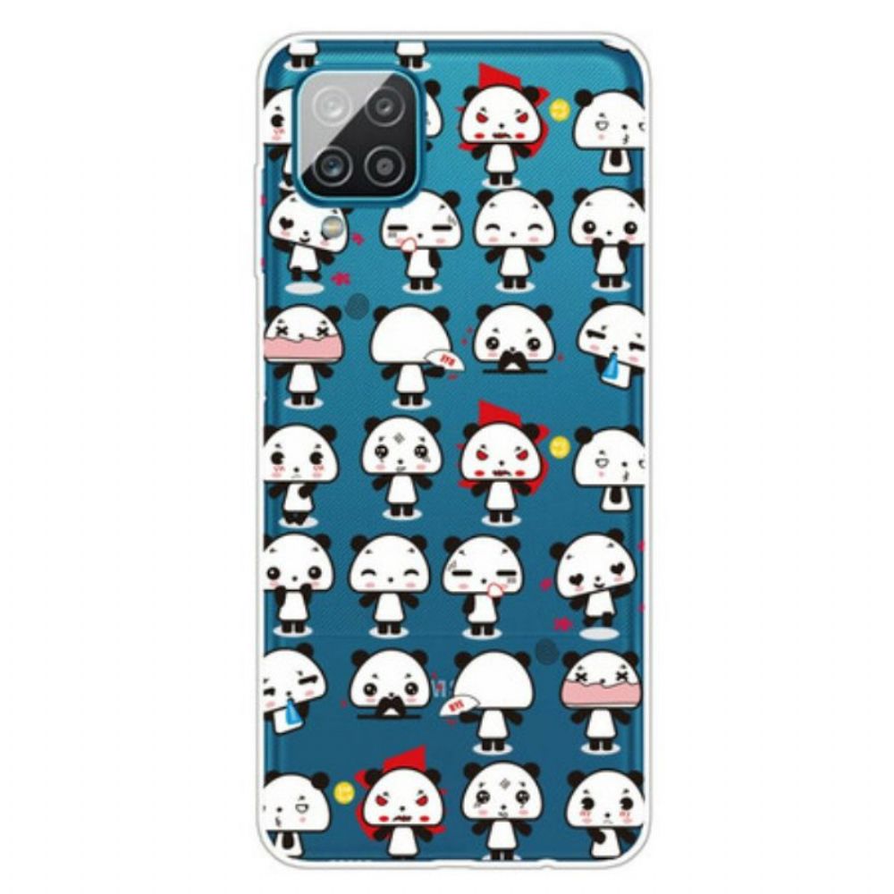 Hoesje voor Samsung Galaxy M12 / A12 Naadloze Grappige Panda's