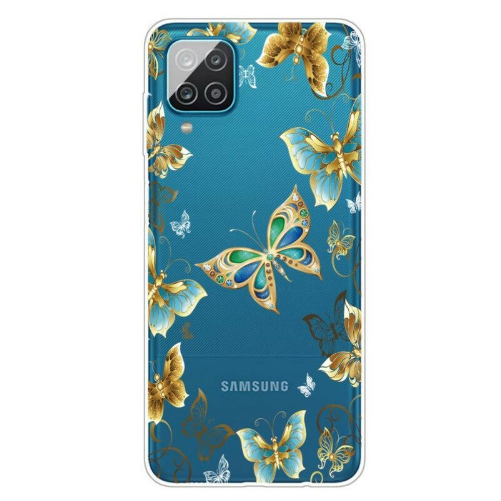 Hoesje voor Samsung Galaxy M12 / A12 Ontwerp Vlinders