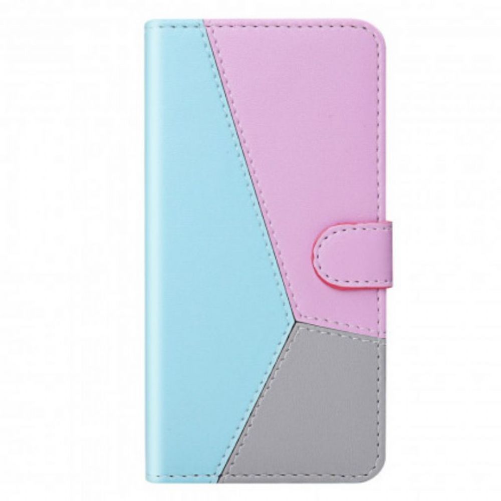 Leren Hoesje voor Samsung Galaxy M12 / A12 Driekleurig Leereffect