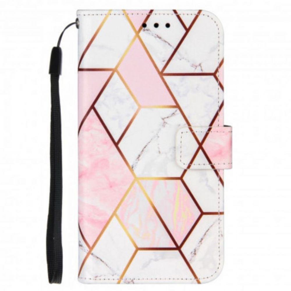 Leren Hoesje voor Samsung Galaxy M12 / A12 Geometrisch Marmer