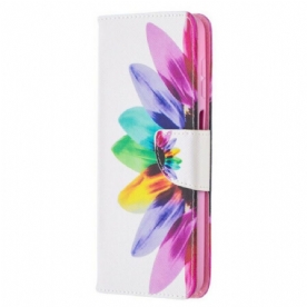 Leren Hoesje voor Samsung Galaxy M12 / A12 Waterverf Bloem