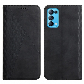 Bescherming Hoesje voor Oppo Find X3 Lite Folio-hoesje Geo Leereffect