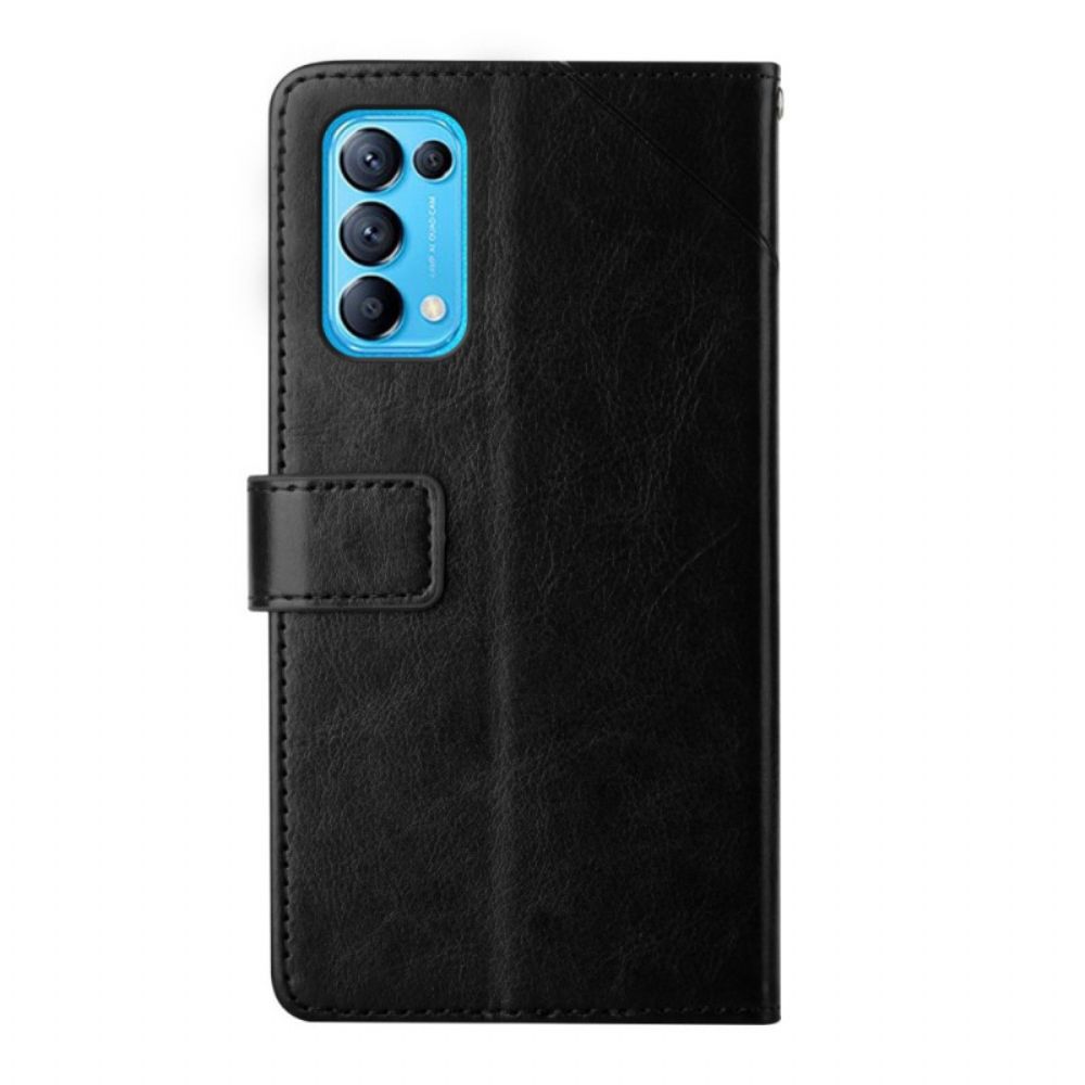 Flip Case voor Oppo Find X3 Lite Y Ontwerp Geo-leerstijl