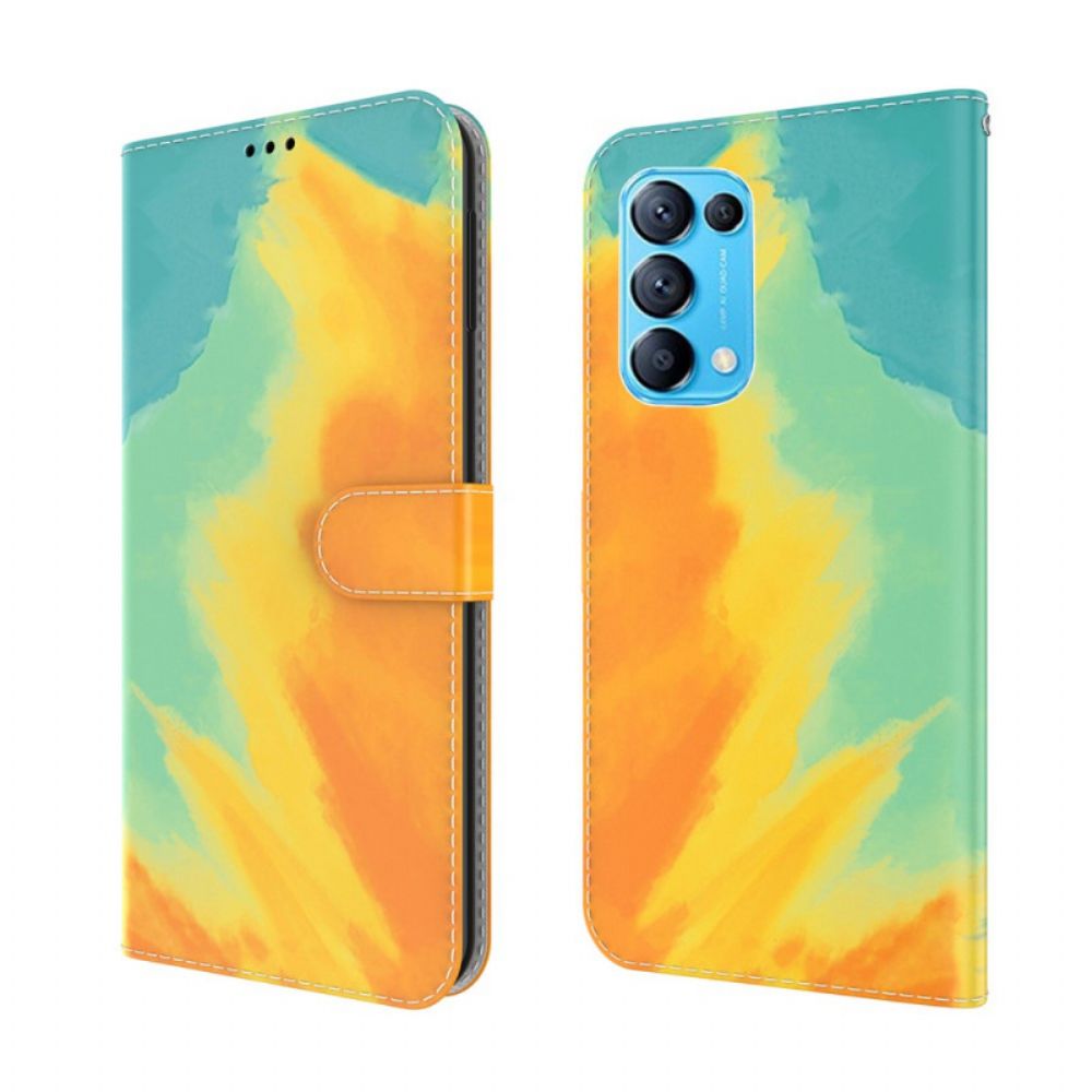 Leren Hoesje voor Oppo Find X3 Lite Aquarel