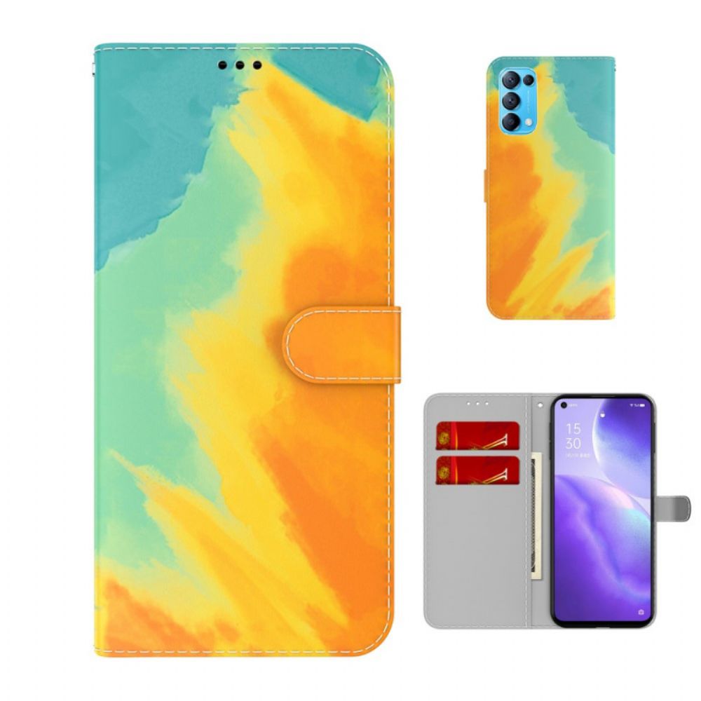 Leren Hoesje voor Oppo Find X3 Lite Aquarel