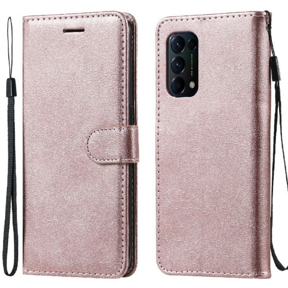 Leren Hoesje voor Oppo Find X3 Lite Met Ketting Kunstlederen Band