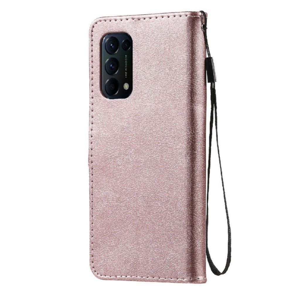 Leren Hoesje voor Oppo Find X3 Lite Met Ketting Kunstlederen Band